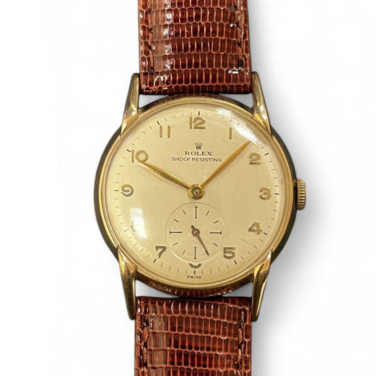 Vintage Rolex Precision 9 Carat Gold Wristwatch