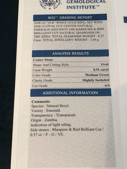 Zambian Emerald and Diamond Dress Ring, 18ct White Gold