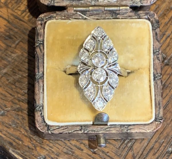 Art Deco diamond dress ring long dinner