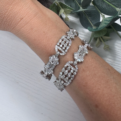 Art Deco Diamond Necklace come Bracelets in Platinum, 20.00 carats