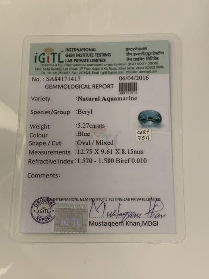 Fine Aquamarine and Diamond Ring, Platinum