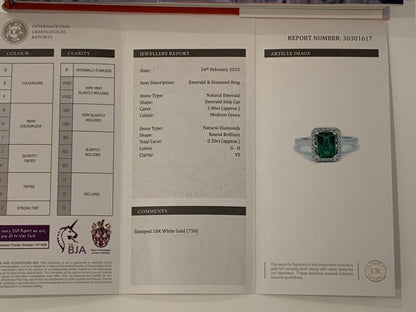 Emerald and Diamond Dress Ring, 18ct White Gold