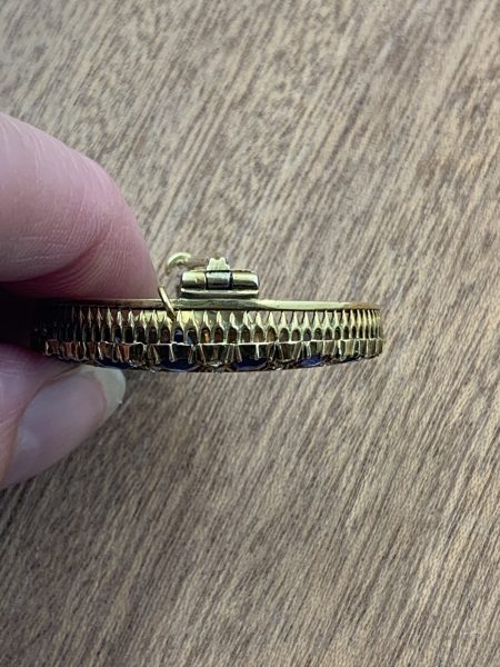 Antique Sapphire and Diamond Crescent Brooch, 4.5 carats