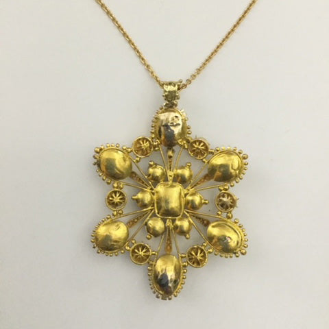 Antique Georgian Pink Topaz and Pearl Pendant