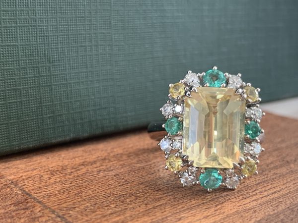 Large Yellow sapphire ring