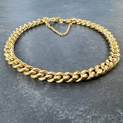 Vintage French 18ct Yellow Gold Curb Chain Bracelet