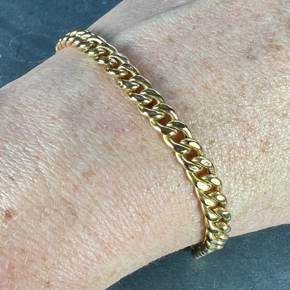 Vintage French 18ct Yellow Gold Curb Chain Bracelet