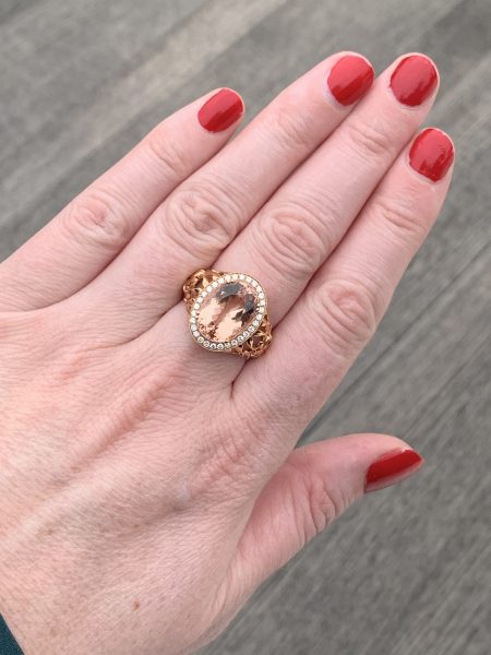 Morganite and diamond ring