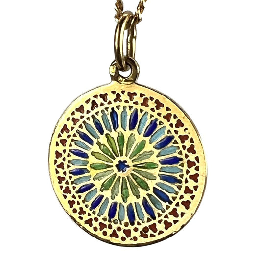 French enamel and gold pendant.