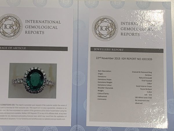 Zambian Emerald and Diamond Engagement Ring, 1.86ct