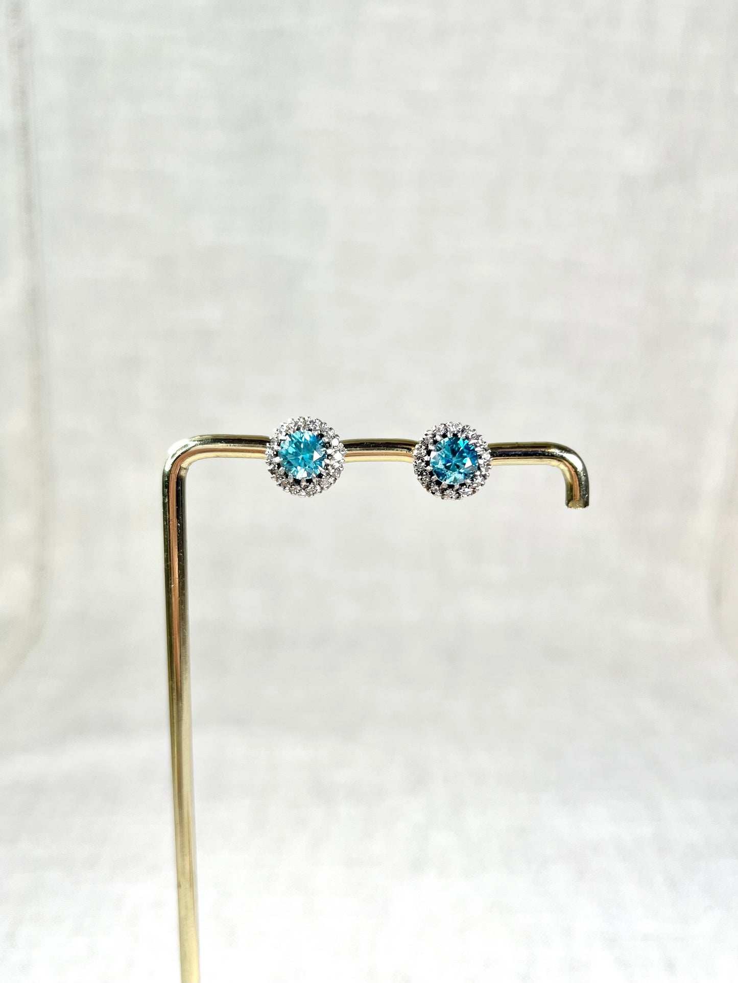Antique 18 Carat White Gold, 1920's Faceted Zircon And Diamond Cluster Stud Earrings