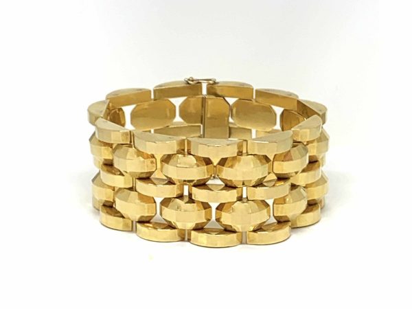 vintage gold cuff retro 1940 1950 gold link bracelet london