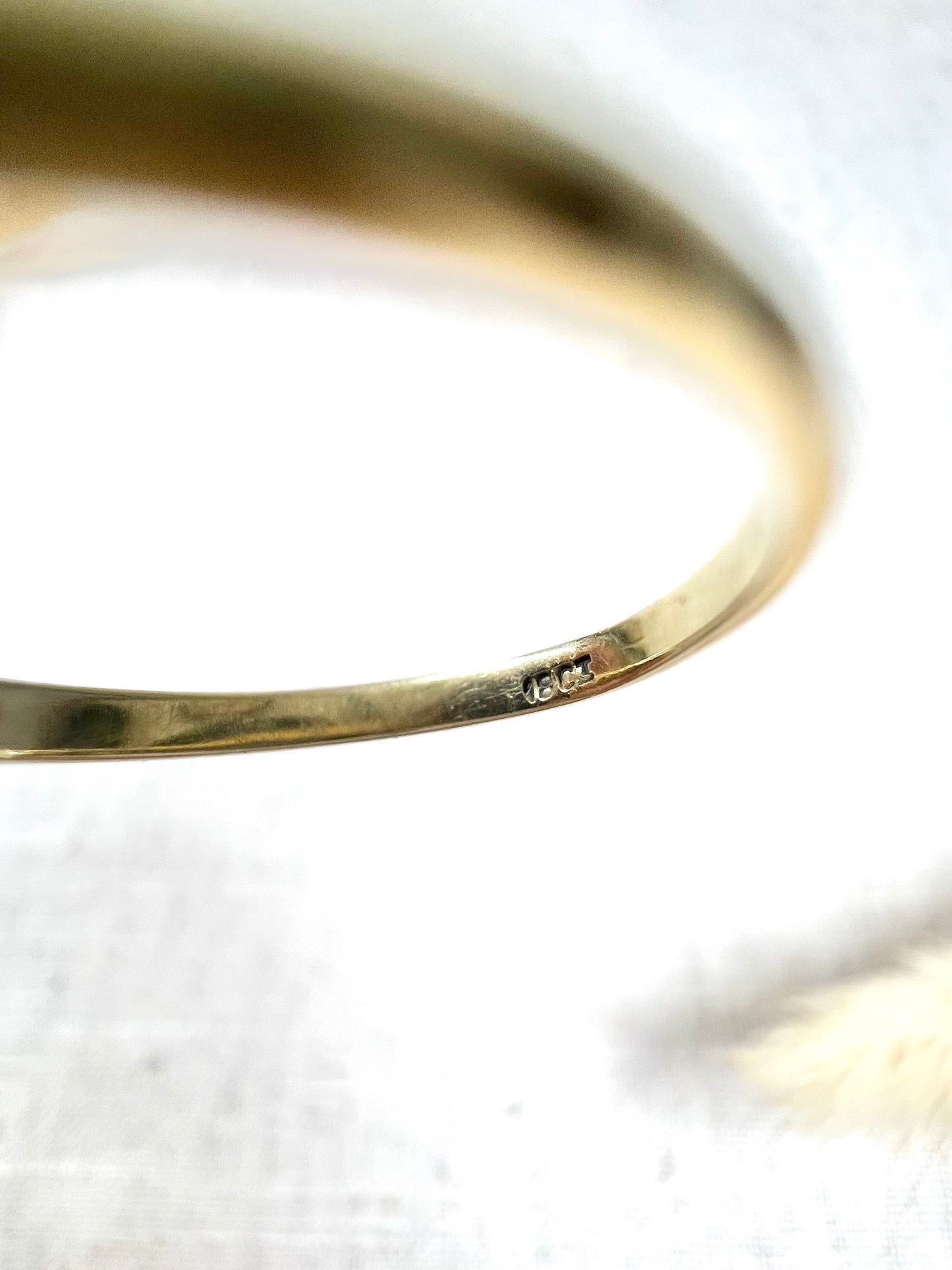 Antique 18ct Gold Stamped, 1920’s Onyx & Diamond Marquise Ring