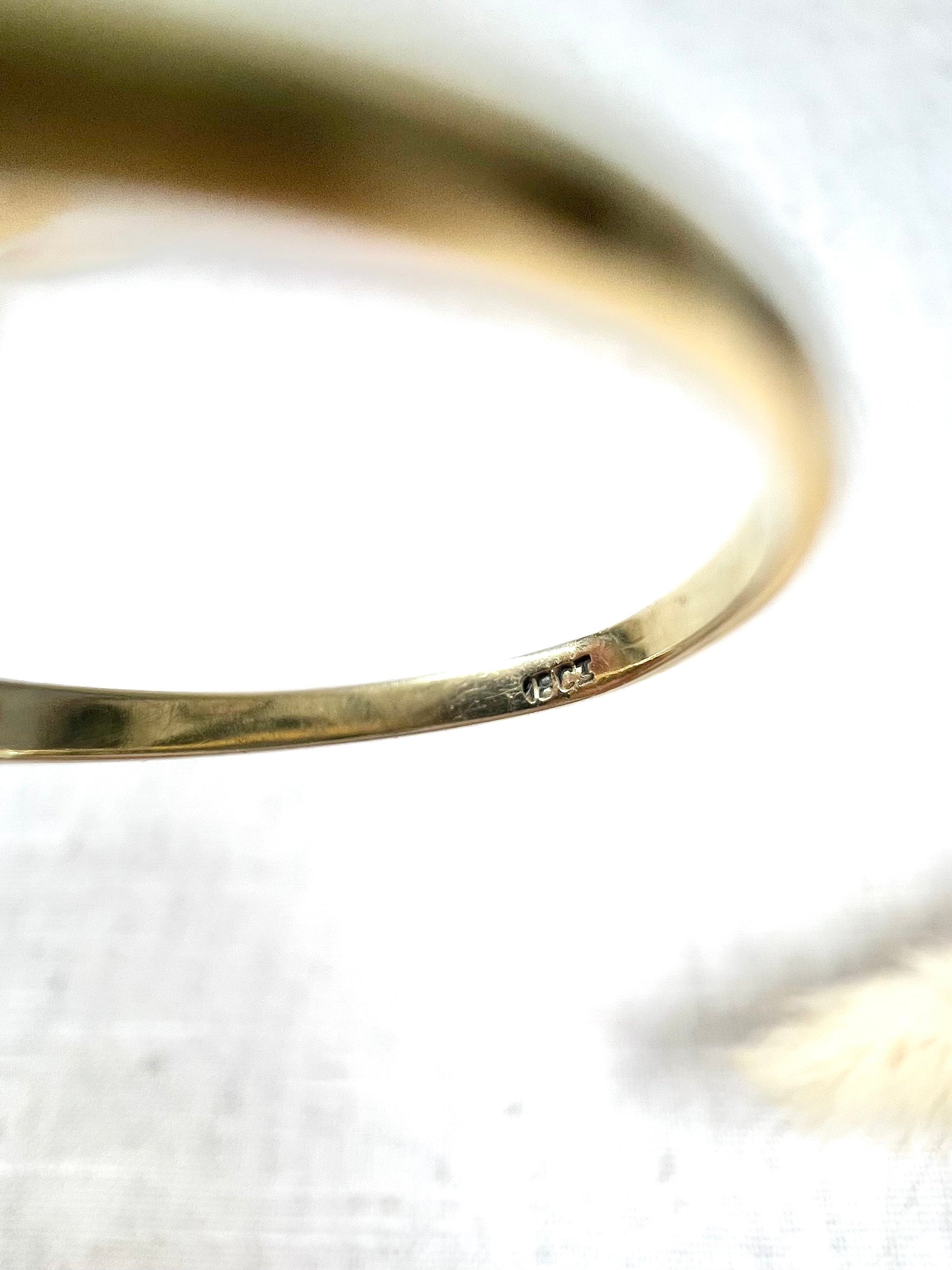 Antique 18ct Gold Stamped, 1920’s Onyx & Diamond Marquise Ring
