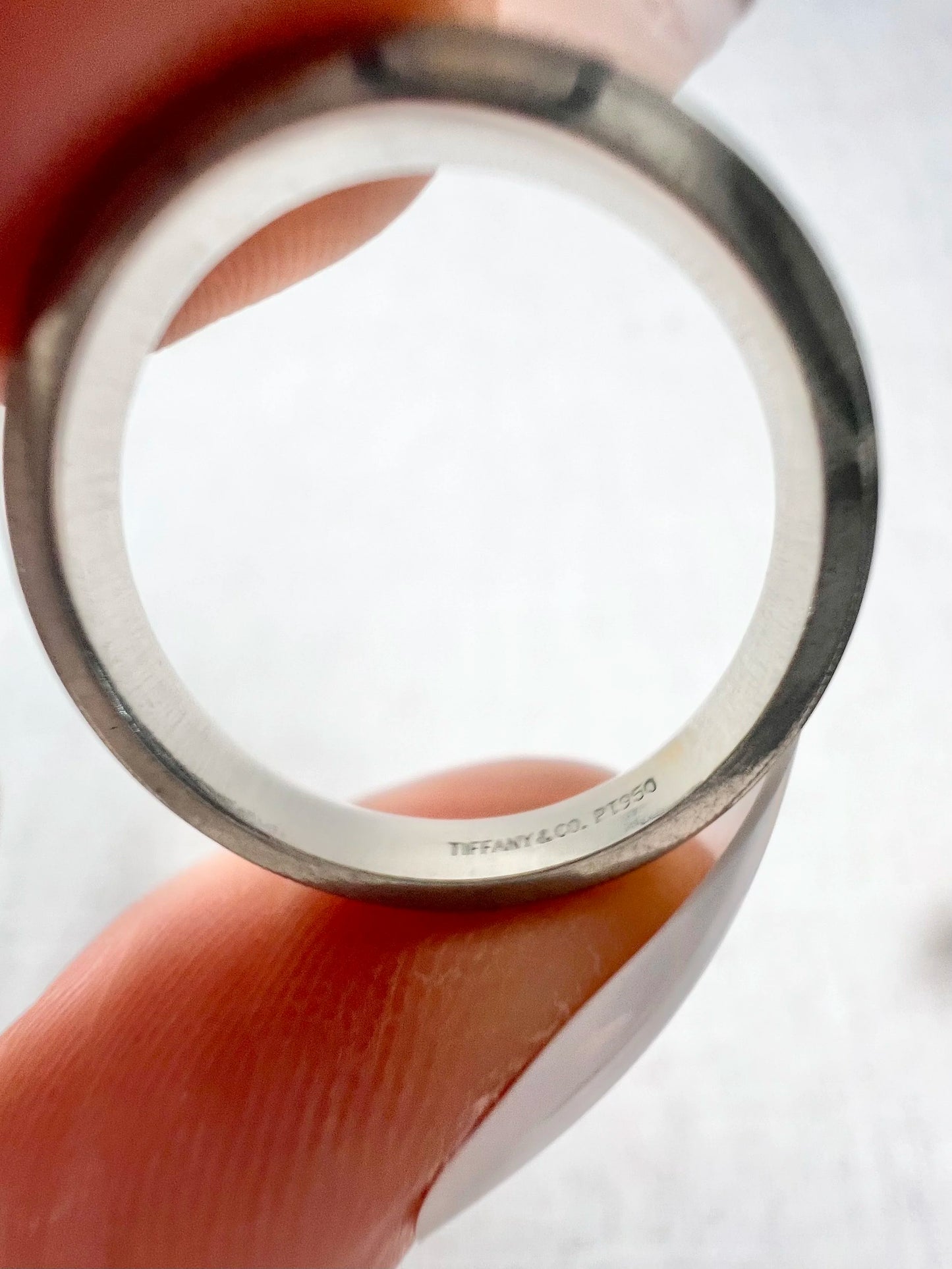 Vintage Tiffany & Co Platinum Wedding Band, "Tiffany Together", Circa 1990