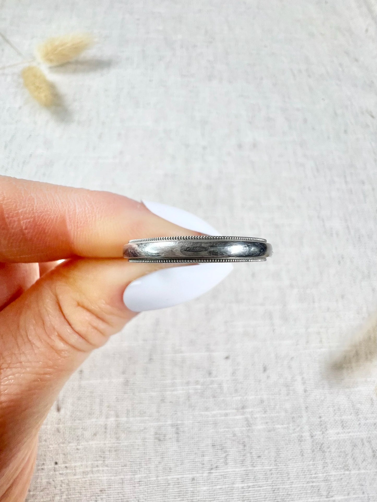 Vintage Tiffany & Co Platinum Wedding Band, "Tiffany Together", Circa 1990
