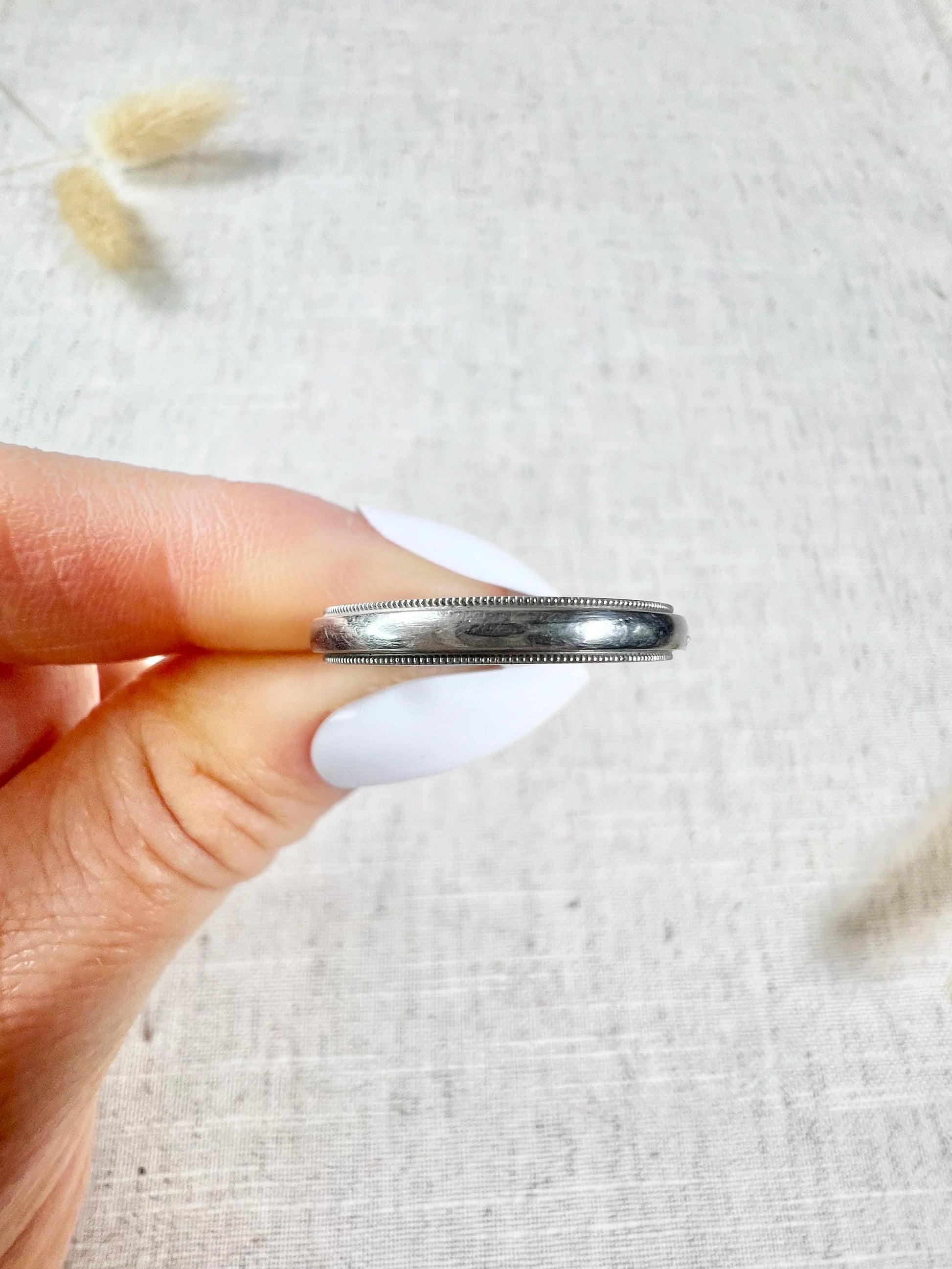 Vintage Tiffany & Co Platinum Wedding Band, "Tiffany Together", Circa 1990