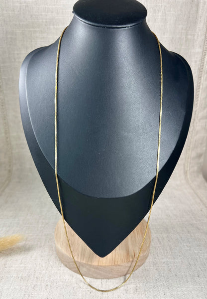 Vintage 18ct Yellow Gold Italian Stamped, Giovanni Balestra, 24 Inch Box Link Chain with Bolt Ring Clasp