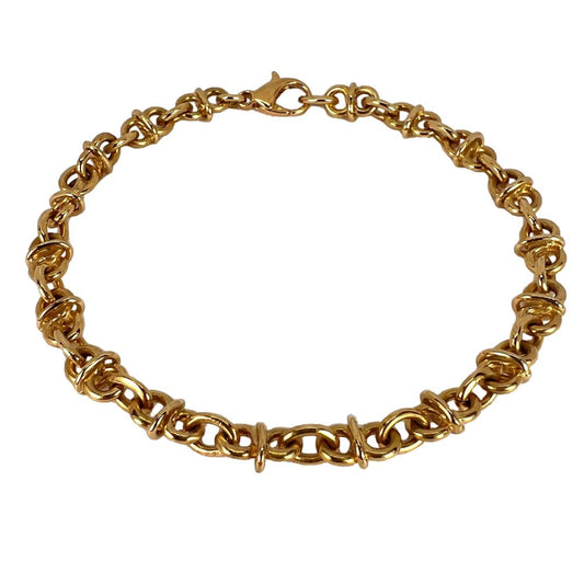 Italian 18ct Yellow Gold Mariner Chain Link Bracelet