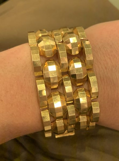 vintage gold cuff retro 1940 1950 gold link bracelet london