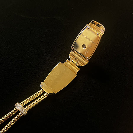 Van Cleef Arpels Cadenas Serti Gold Watch with Diamonds