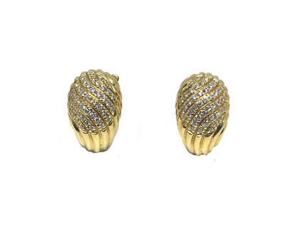 Vintage Boucheron gold and diamond clip on earrings.