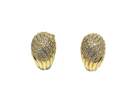 Vintage Boucheron gold and diamond clip on earrings.