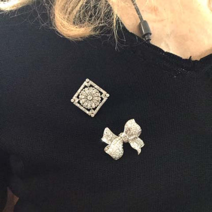 Antique Art Deco Diamond Bow Brooch