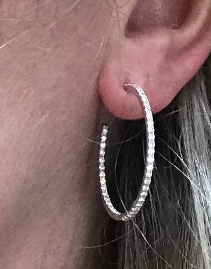 Tiffany and Co Diamond Hoop Earrings