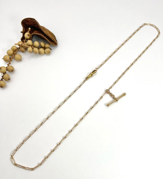Antique gold long necklace