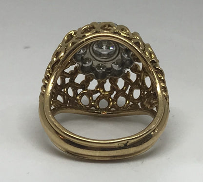 French Vintage Diamond Bombe Ring, C 1950's