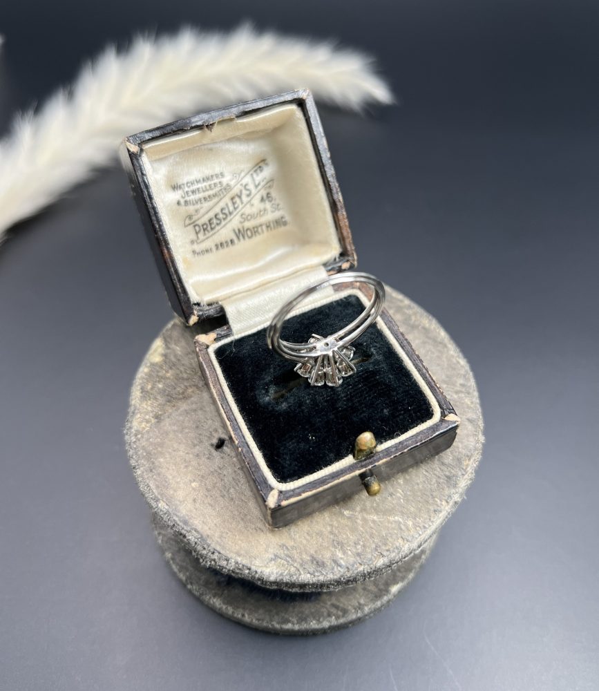 Vintage 1.50ct Diamond Daisy Cluster Engagement Ring in Platinum