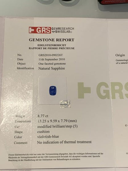 Sri Lankan Sapphire and Diamond Cluster Ring, 8.77ct