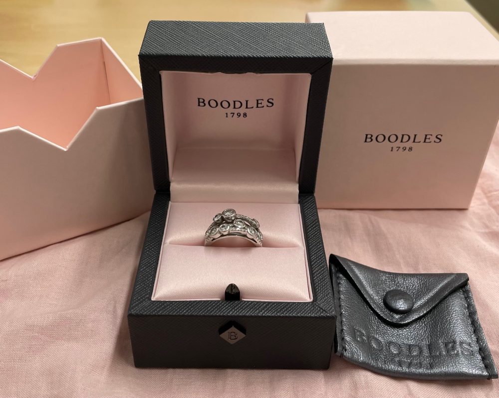 pre owned boodles raindance waterfall ring 3 row medium 1.65cts