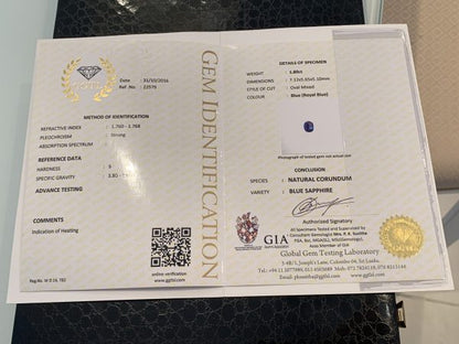 Sapphire and Diamond Flower Design Cluster Ring in Platinum