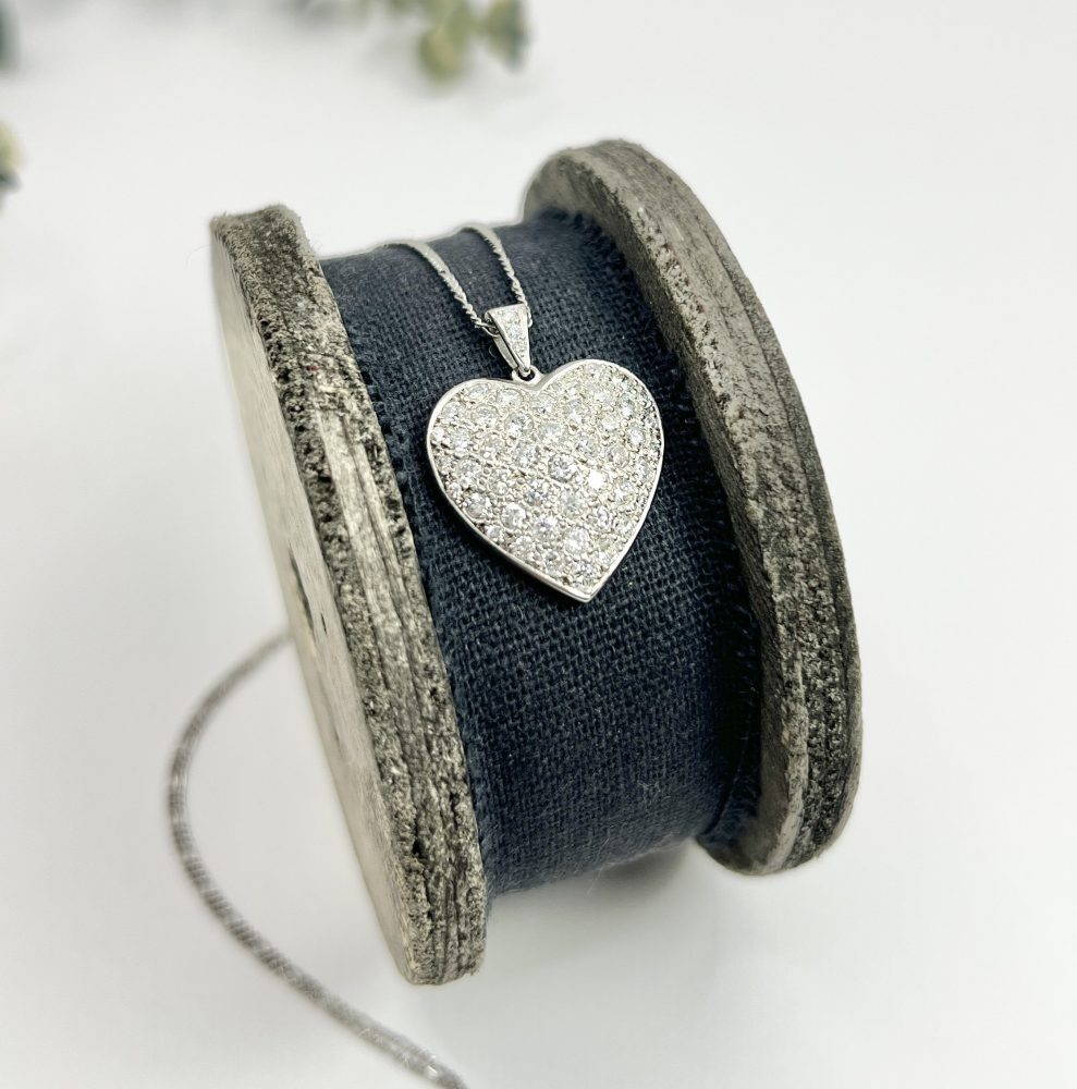 2.40ct Diamond Heart Pendant in Platinum