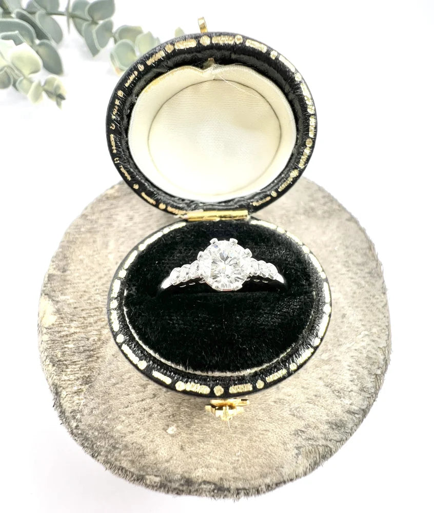 Vintage 0.75ct Diamond Solitaire Engagement Ring in Platinum