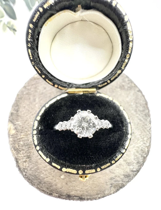 Vintage 0.75ct Diamond Solitaire Engagement Ring in Platinum