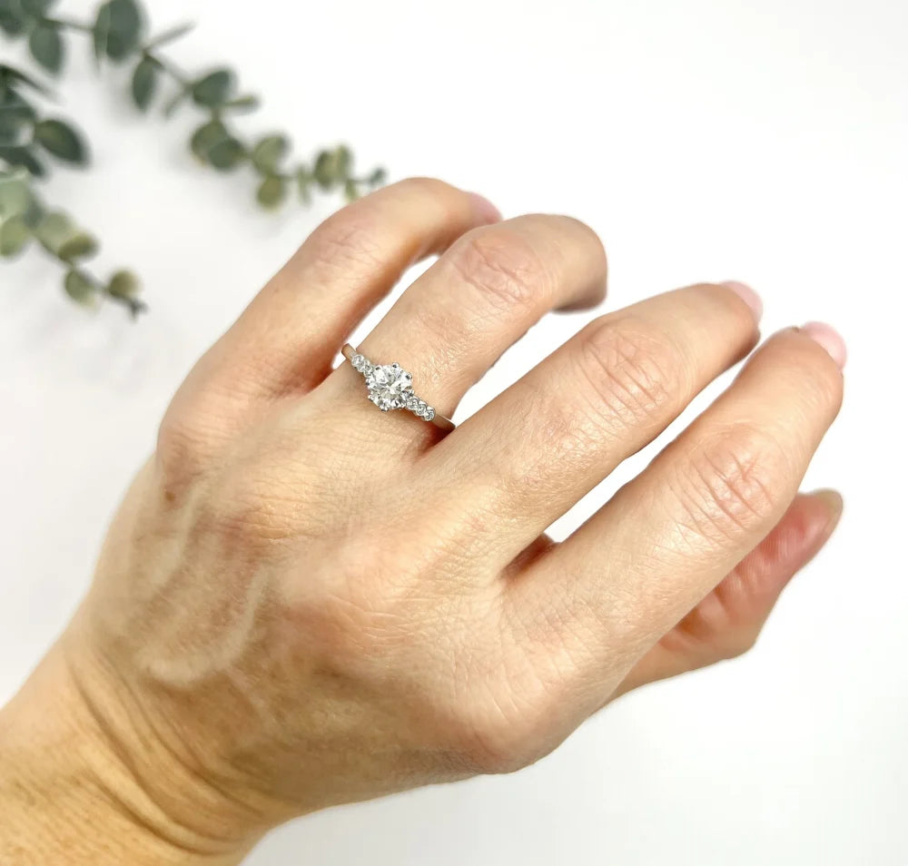 Vintage 0.75ct Diamond Solitaire Engagement Ring in Platinum