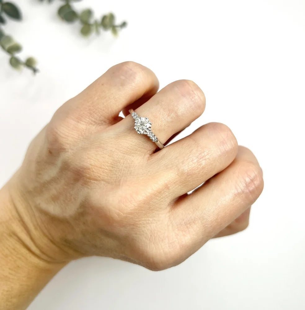 Vintage 0.75ct Diamond Solitaire Engagement Ring in Platinum