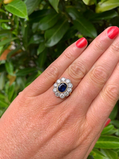 Vintage sapphire and diamond ring