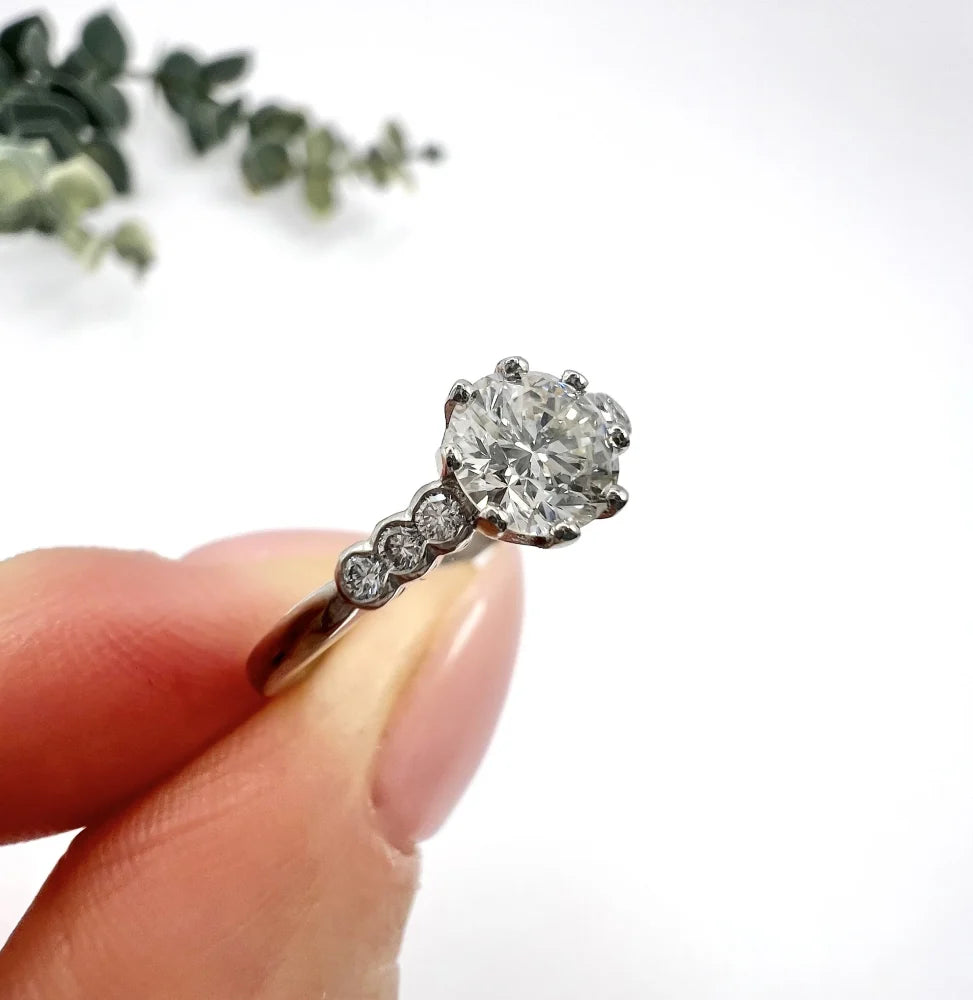 Vintage 0.75ct Diamond Solitaire Engagement Ring in Platinum