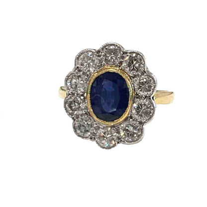 Vintage sapphire and diamond ring