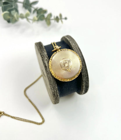 Early Victorian 15 Carat Yellow Gold Round Pocket Watch Locket, Circa 1865