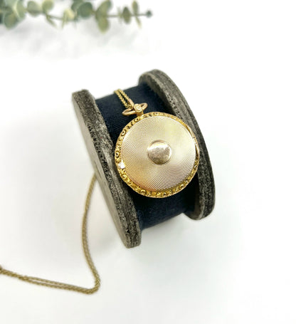 Early Victorian 15 Carat Yellow Gold Round Pocket Watch Locket, Circa 1865