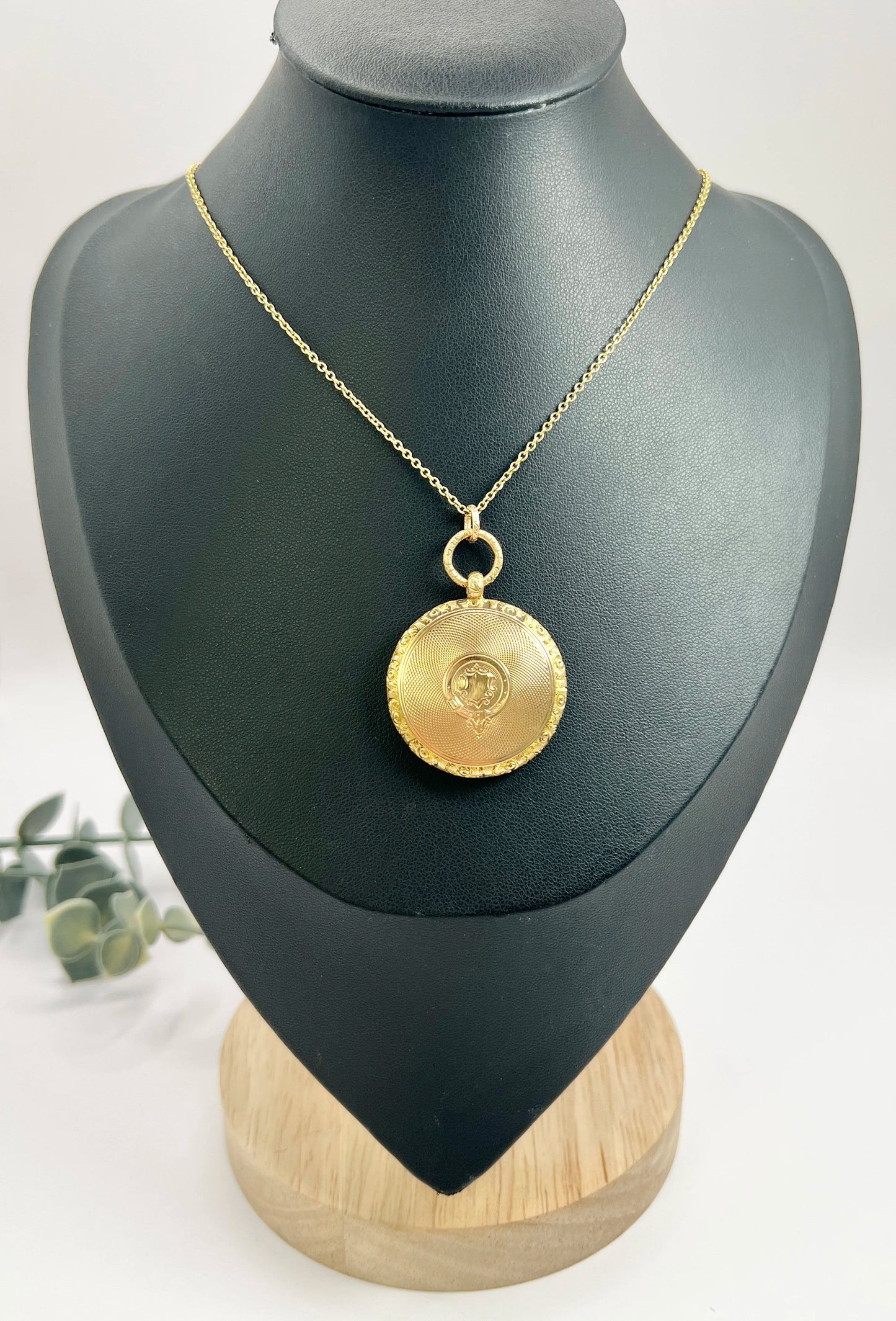 Early Victorian 15 Carat Yellow Gold Round Pocket Watch Locket, Circa 1865