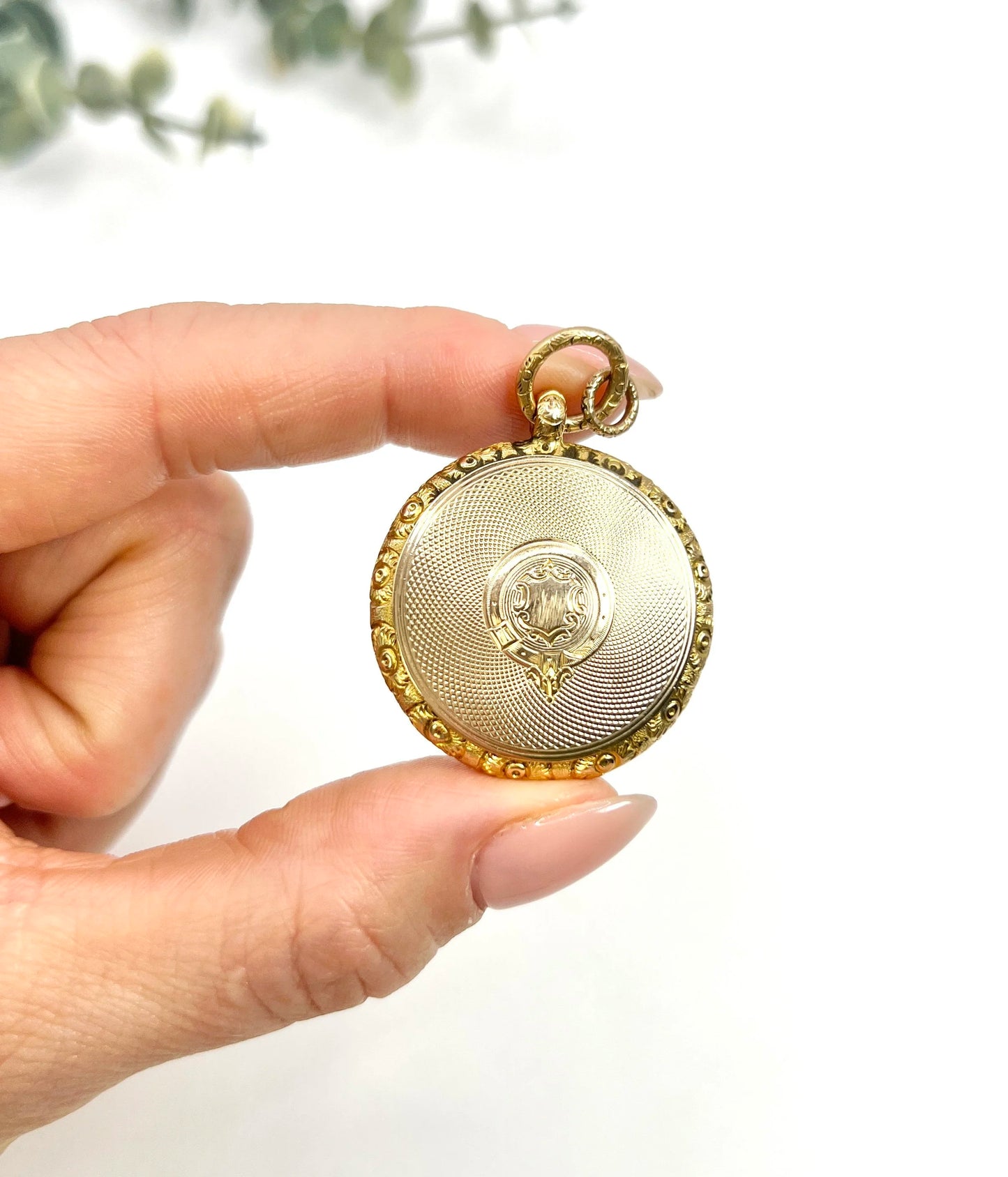 Early Victorian 15 Carat Yellow Gold Round Pocket Watch Locket, Circa 1865
