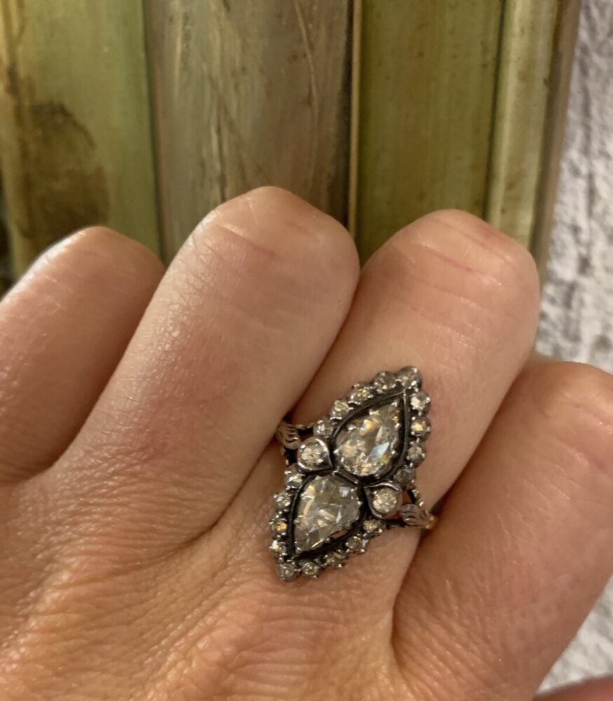 Antique rose cut diamond ring 1