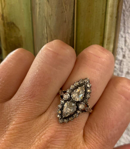 Antique rose cut diamond ring 1