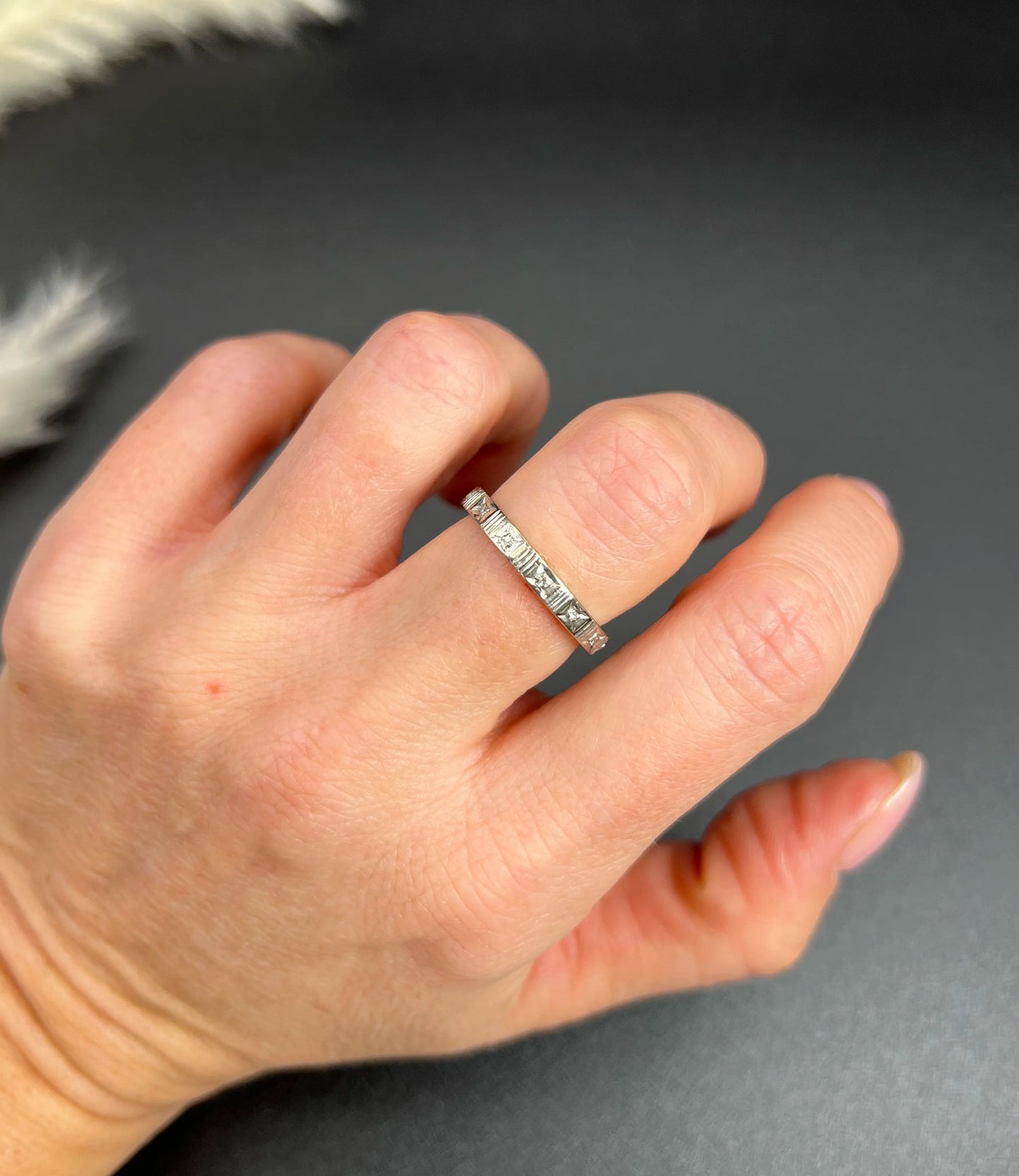 Antique 1920's Platinum, Diamond Eternity Ring